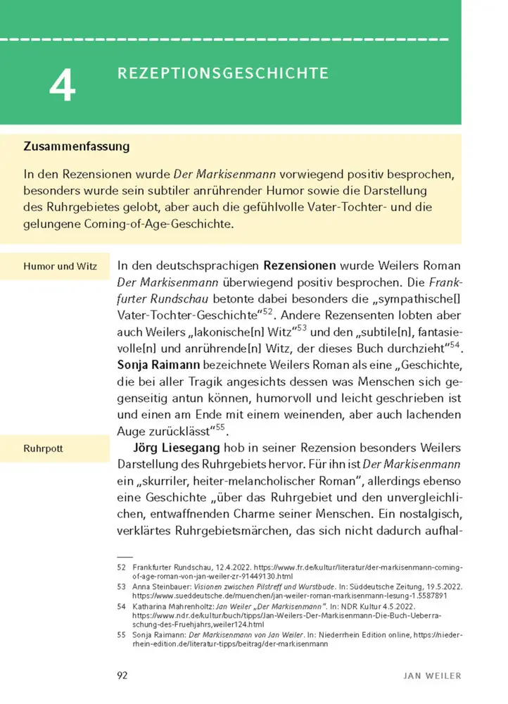Bild: 9783804431522 | Der Markisenmann von Jan Weiler - Textanalyse und Interpretation