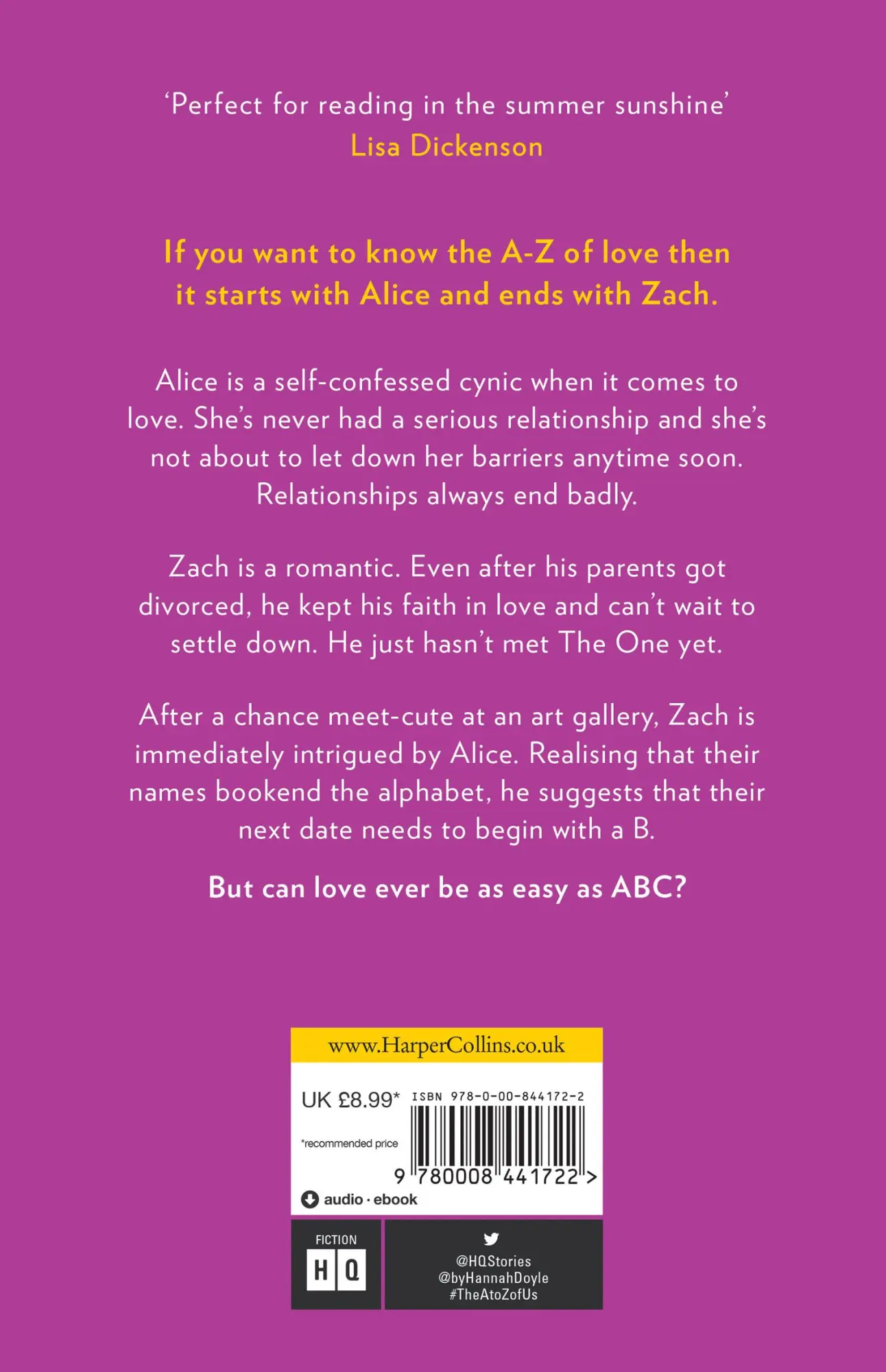 Rückseite: 9780008441722 | The A to Z of Us | Hannah Doyle | Taschenbuch | Englisch | 2021