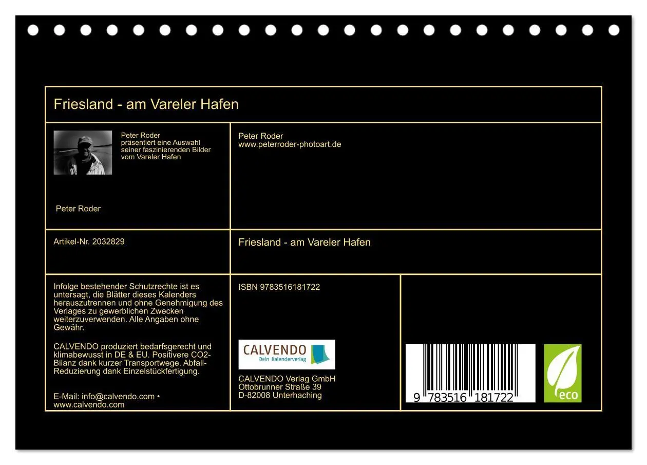 Bild: 9783516181722 | Friesland - am Vareler Hafen (Tischkalender 2026 DIN A5 quer),...