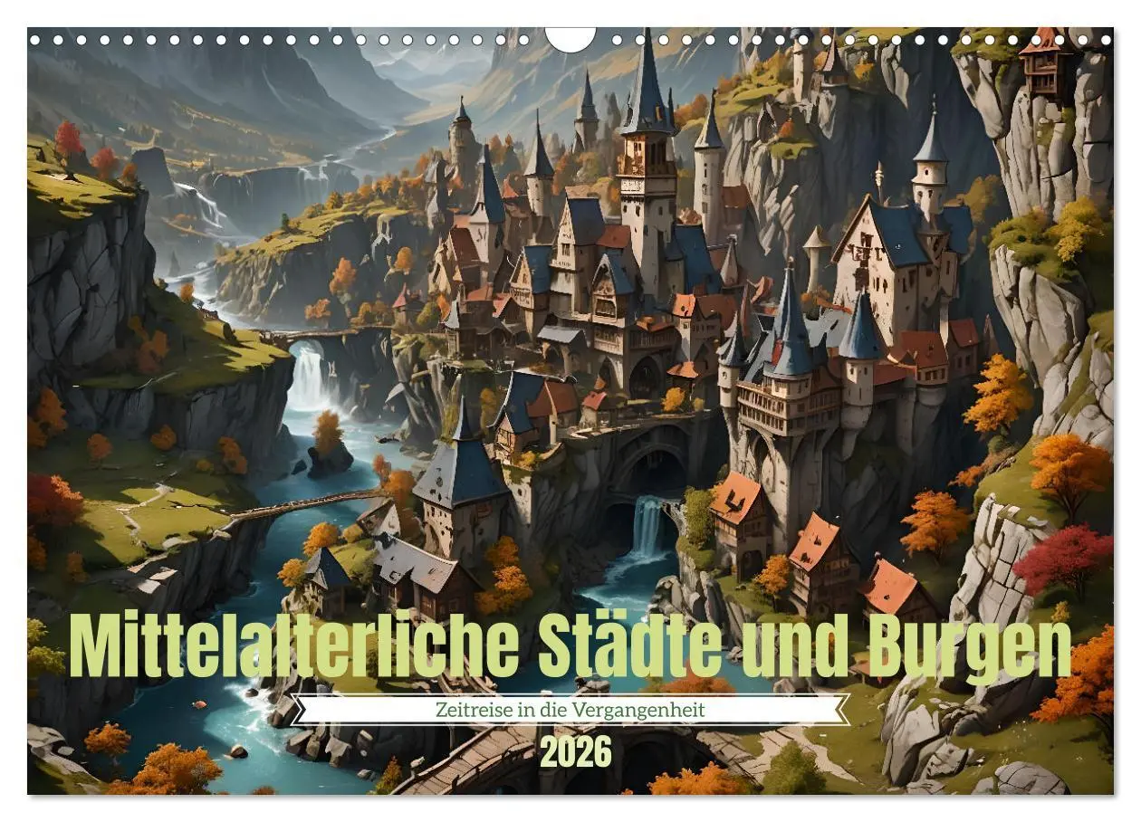 Cover: 9783457391822 | Mittelalterliche Städte und Burgen (Wandkalender 2026 DIN A3 quer),...