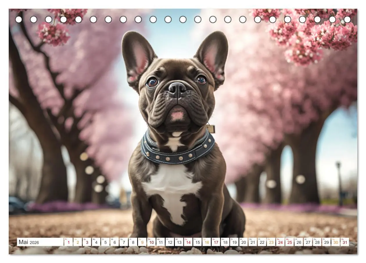 Bild: 9783457531822 | Französische Bulldoggen (Tischkalender 2026 DIN A5 quer), CALVENDO...