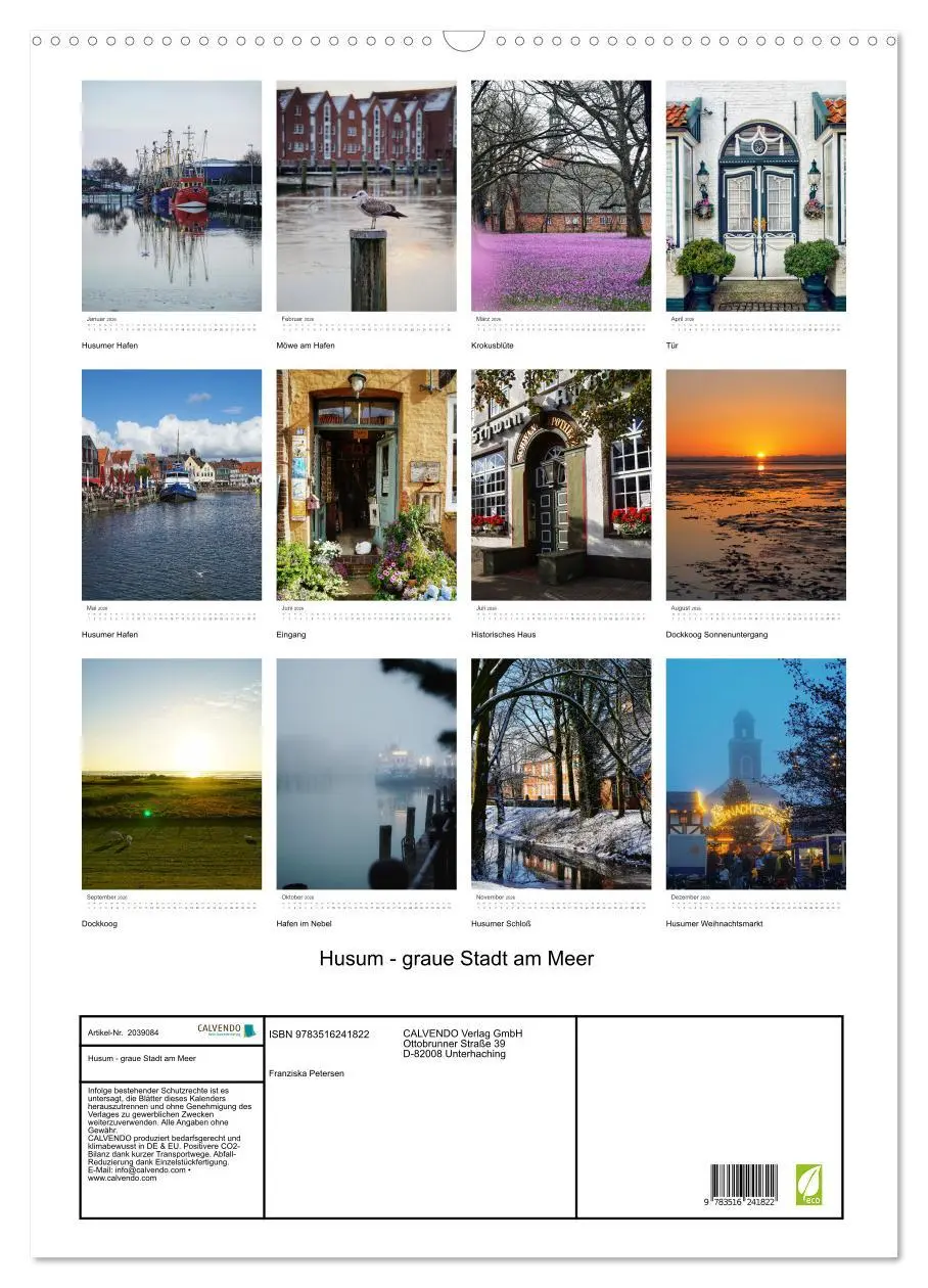 Bild: 9783516241822 | Husum - graue Stadt am Meer (Wandkalender 2026 DIN A2 hoch),...