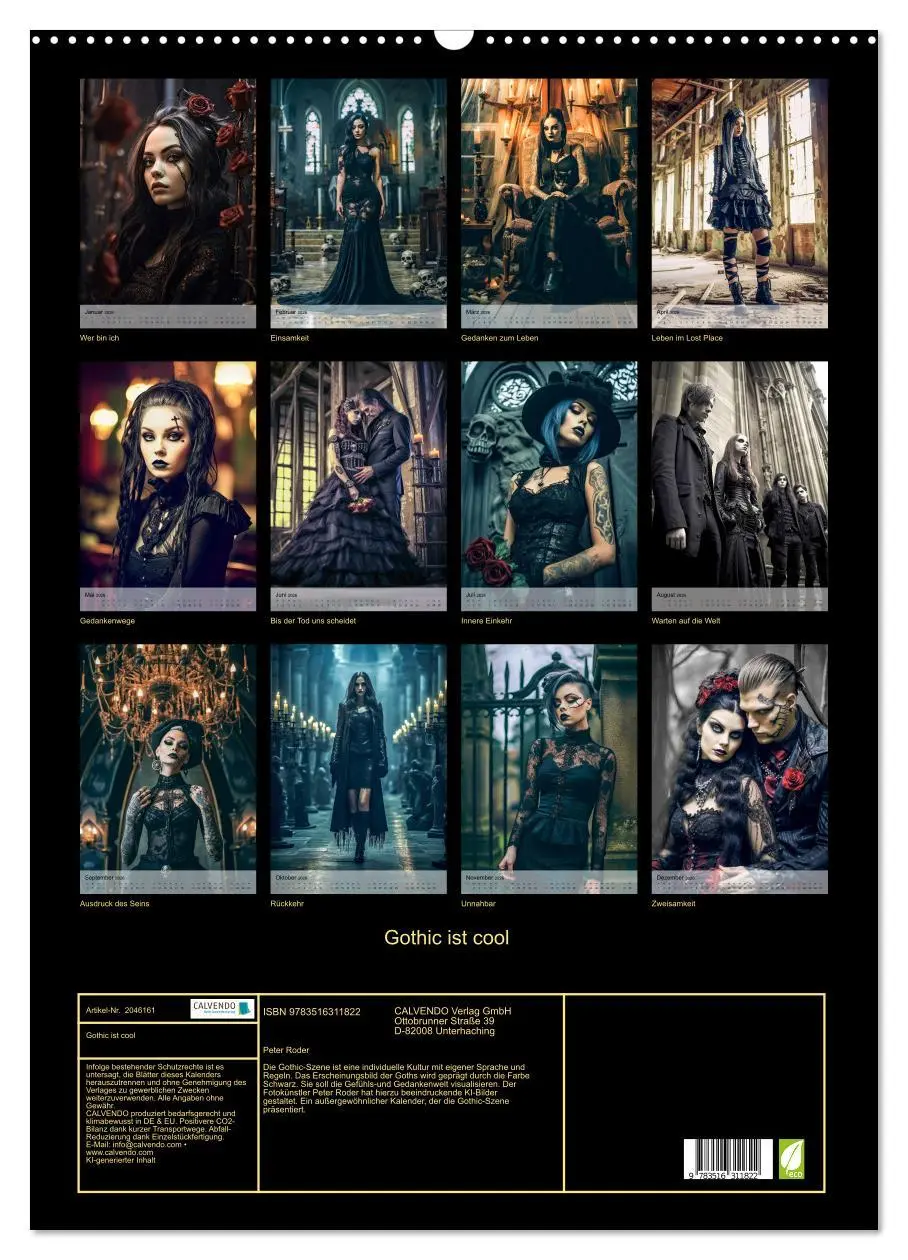 Bild: 9783516311822 | Gothic ist cool (Wandkalender 2026 DIN A2 hoch), CALVENDO...