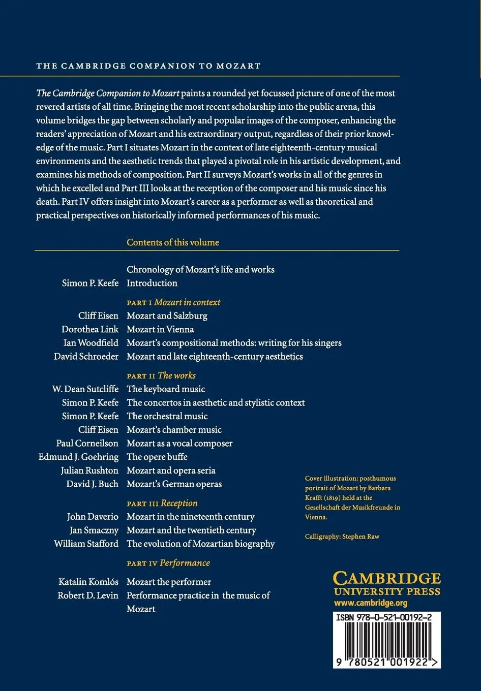 Rückseite: 9780521001922 | The Cambridge Companion to Mozart | Simon P. Keefe | Taschenbuch