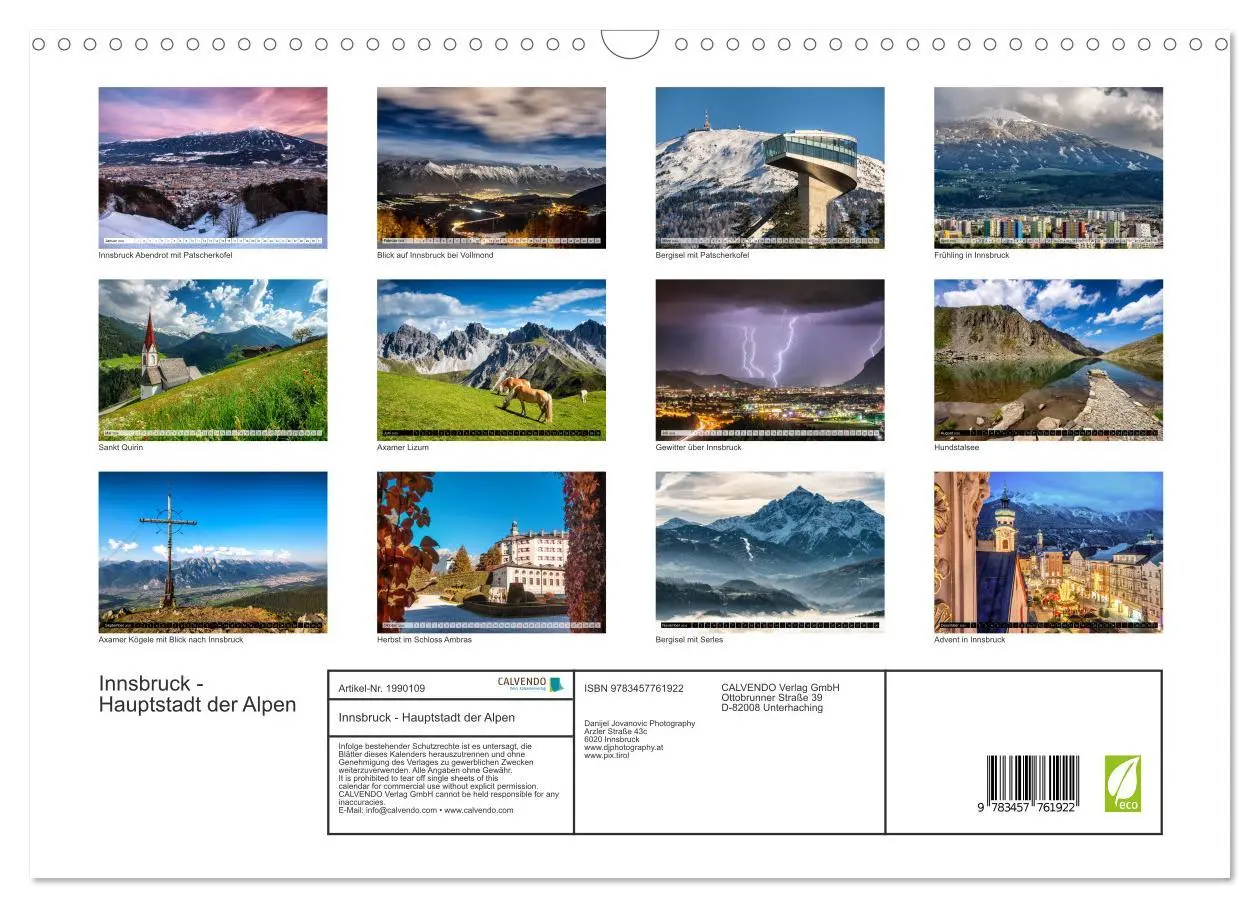 Bild: 9783457761922 | Innsbruck - Hauptstadt der Alpen (Wandkalender 2026 DIN A3 quer),...