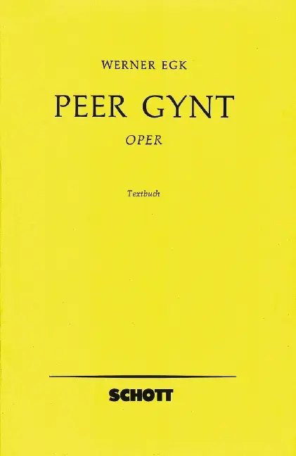 Cover: 9783795731922 | Peer Gynt | Oper in 3 Akten. Textbuch/Libretto | Werner Egk | 44 S.