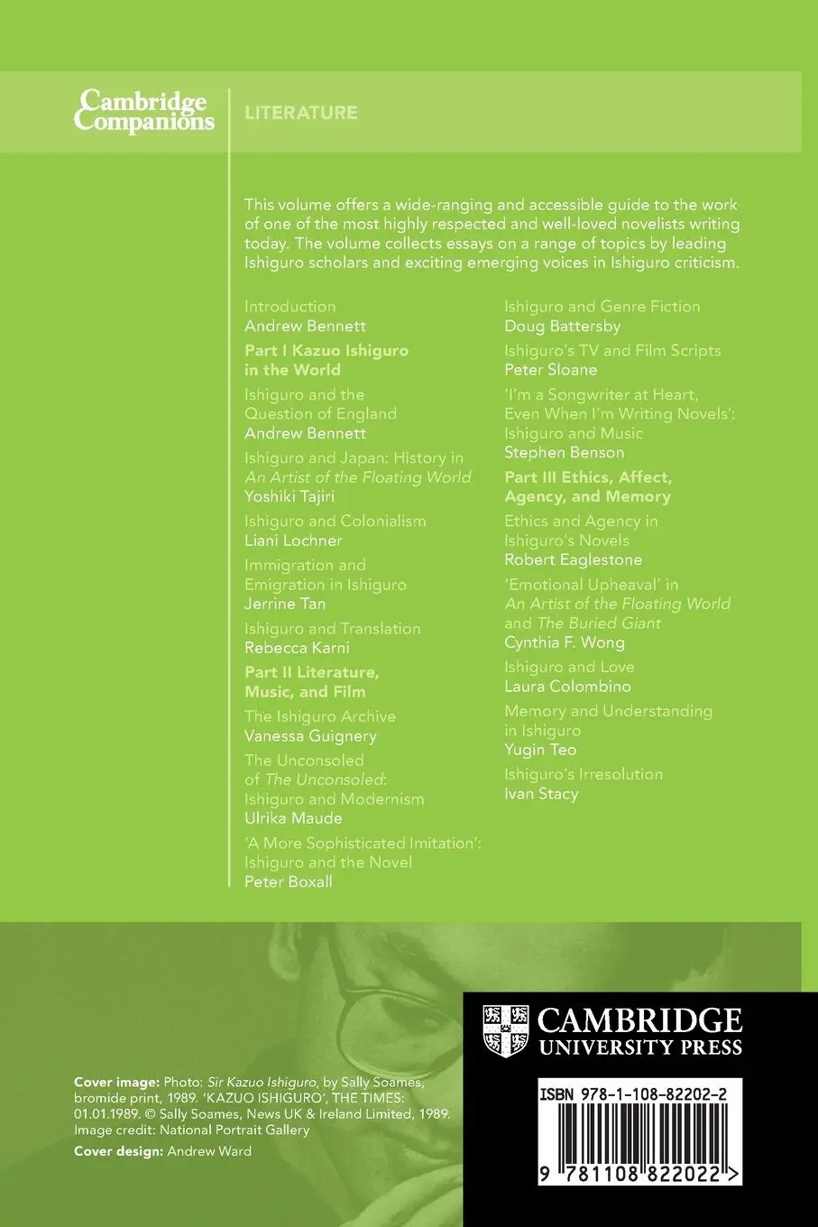 Rückseite: 9781108822022 | The Cambridge Companion to Kazuo Ishiguro | Andrew Bennett | Buch