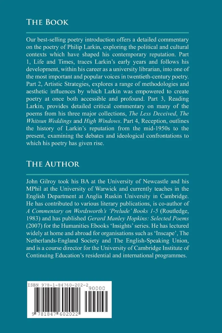 Rückseite: 9781847602022 | Reading Philip Larkin | Selected Poems | John Gilroy | Taschenbuch