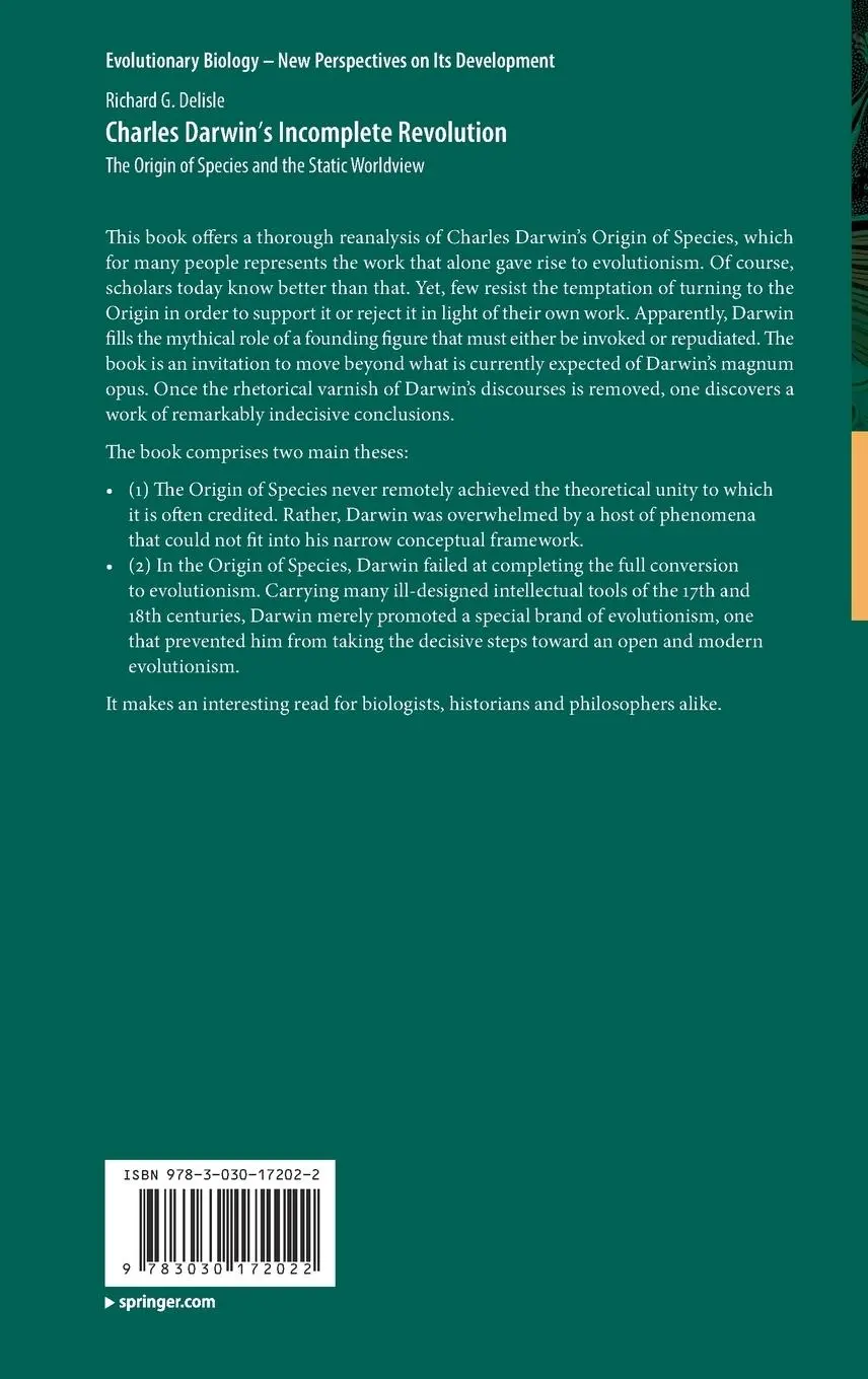Rückseite: 9783030172022 | Charles Darwin's Incomplete Revolution | Richard G. Delisle | Buch
