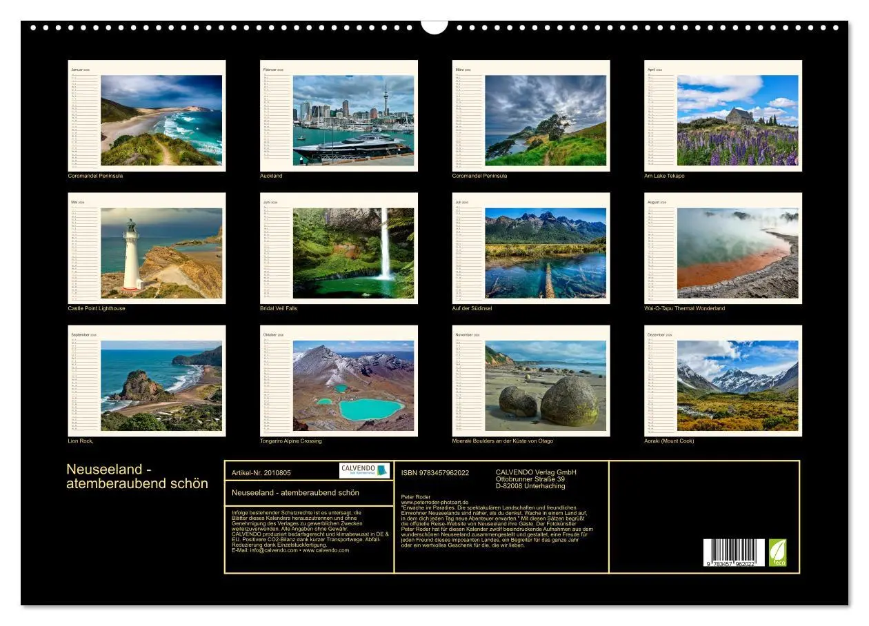 Bild: 9783457962022 | Neuseeland - atemberaubend schön (Wandkalender 2026 DIN A2 quer),...