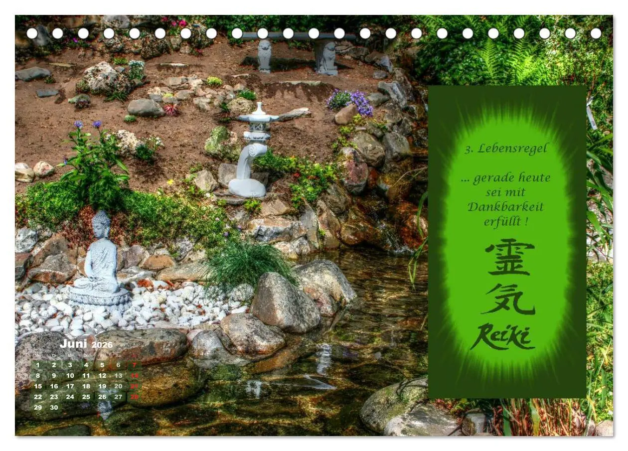 Bild: 9783516052022 | REIKI - Chakrameditation (Tischkalender 2026 DIN A5 quer), CALVENDO...