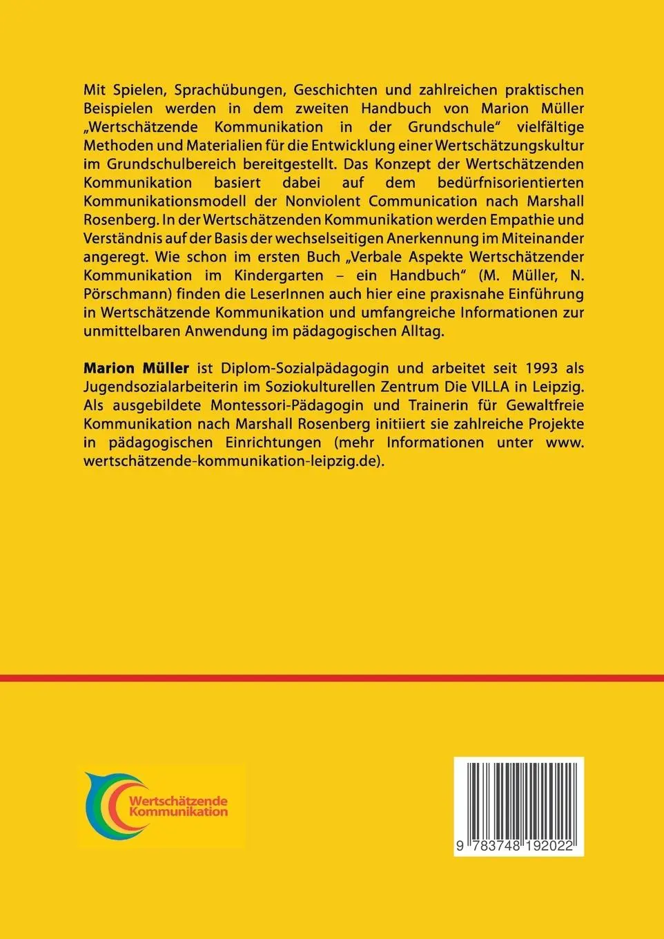 Rückseite: 9783748192022 | Wertschätzende Kommunikation in der Grundschule | Marion Müller | Buch