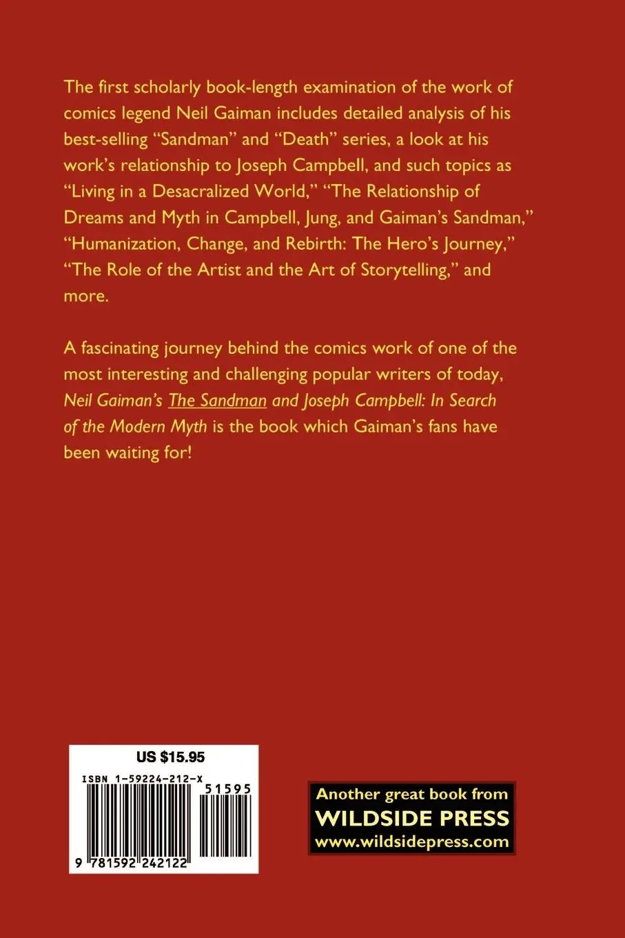 Rückseite: 9781592242122 | Neil Gaiman's The Sandman and Joseph Campbell | Stephen Rauch | Buch