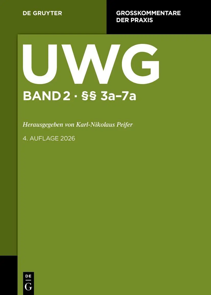 UWG §§ 3a-7a - Neuware
