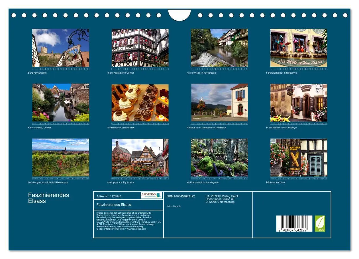 Bild: 9783457642122 | Faszinierendes Elsass (Wandkalender 2026 DIN A4 quer), CALVENDO...