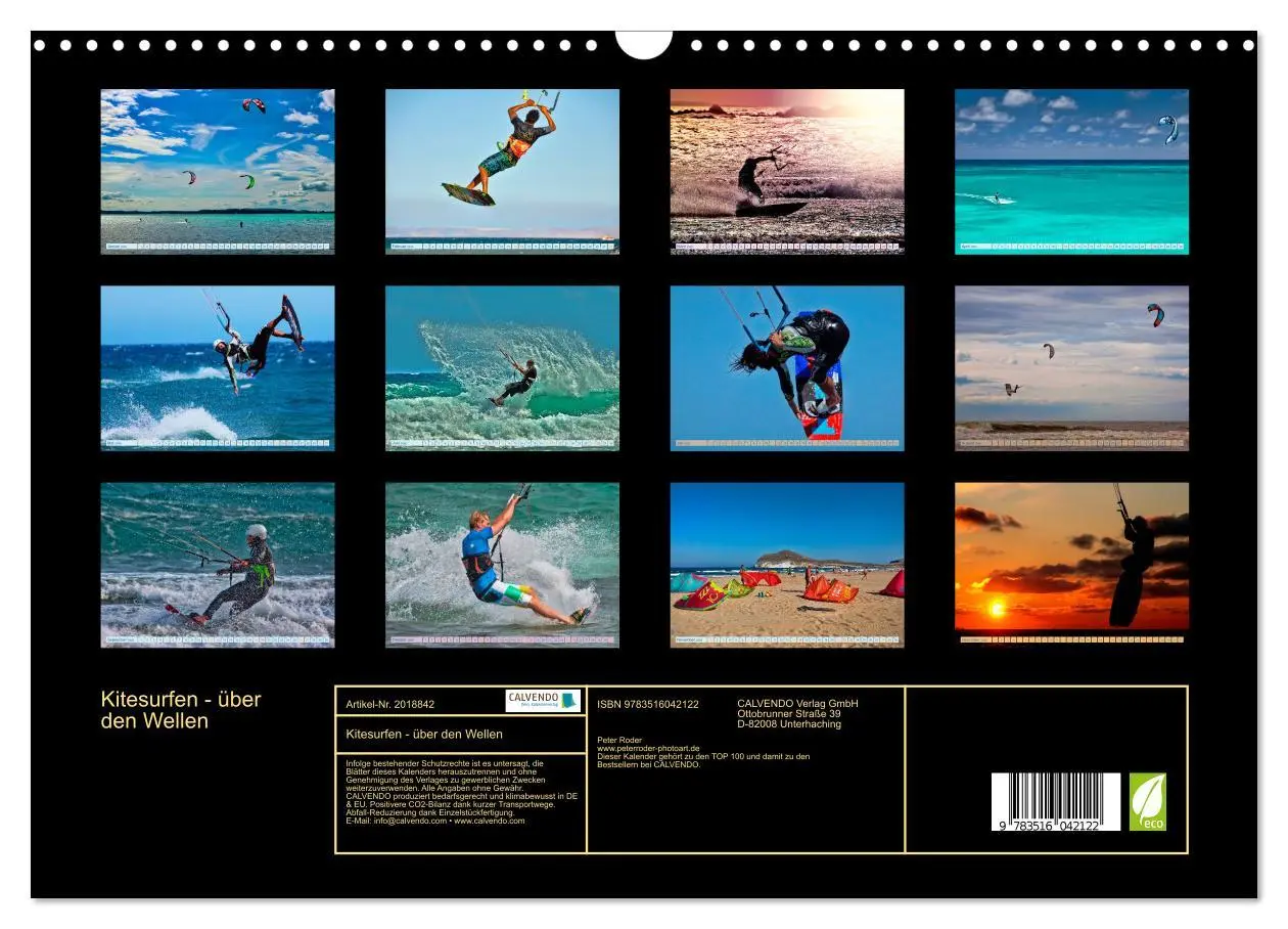 Bild: 9783516042122 | Kitesurfen - über den Wellen (Wandkalender 2026 DIN A3 quer),...