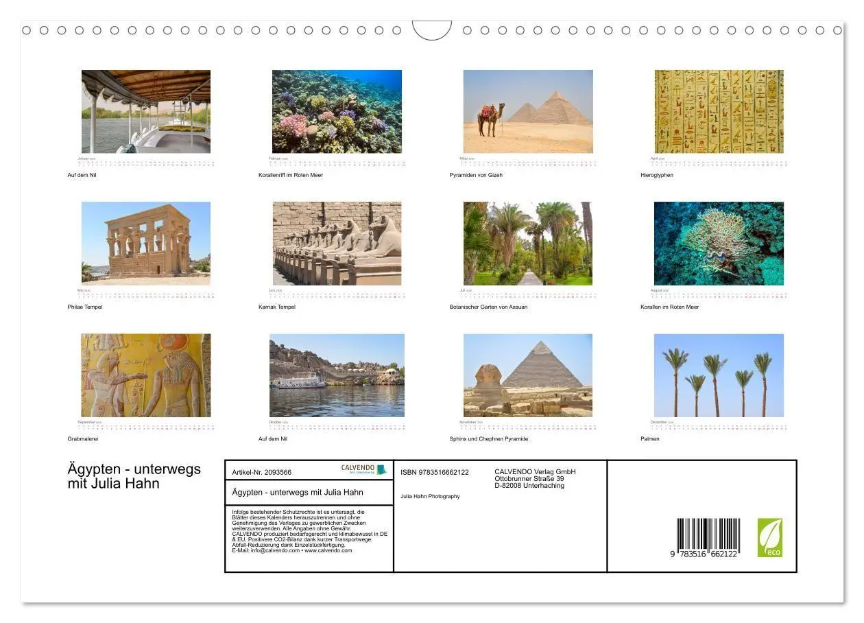 Bild: 9783516662122 | Ägypten - unterwegs mit Julia Hahn (Wandkalender 2026 DIN A3 quer),...