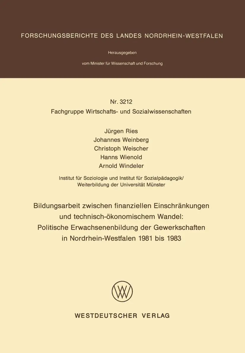Cover: 9783531032122 | Bildungsarbeit zwischen finanziellen Einschränkungen und...