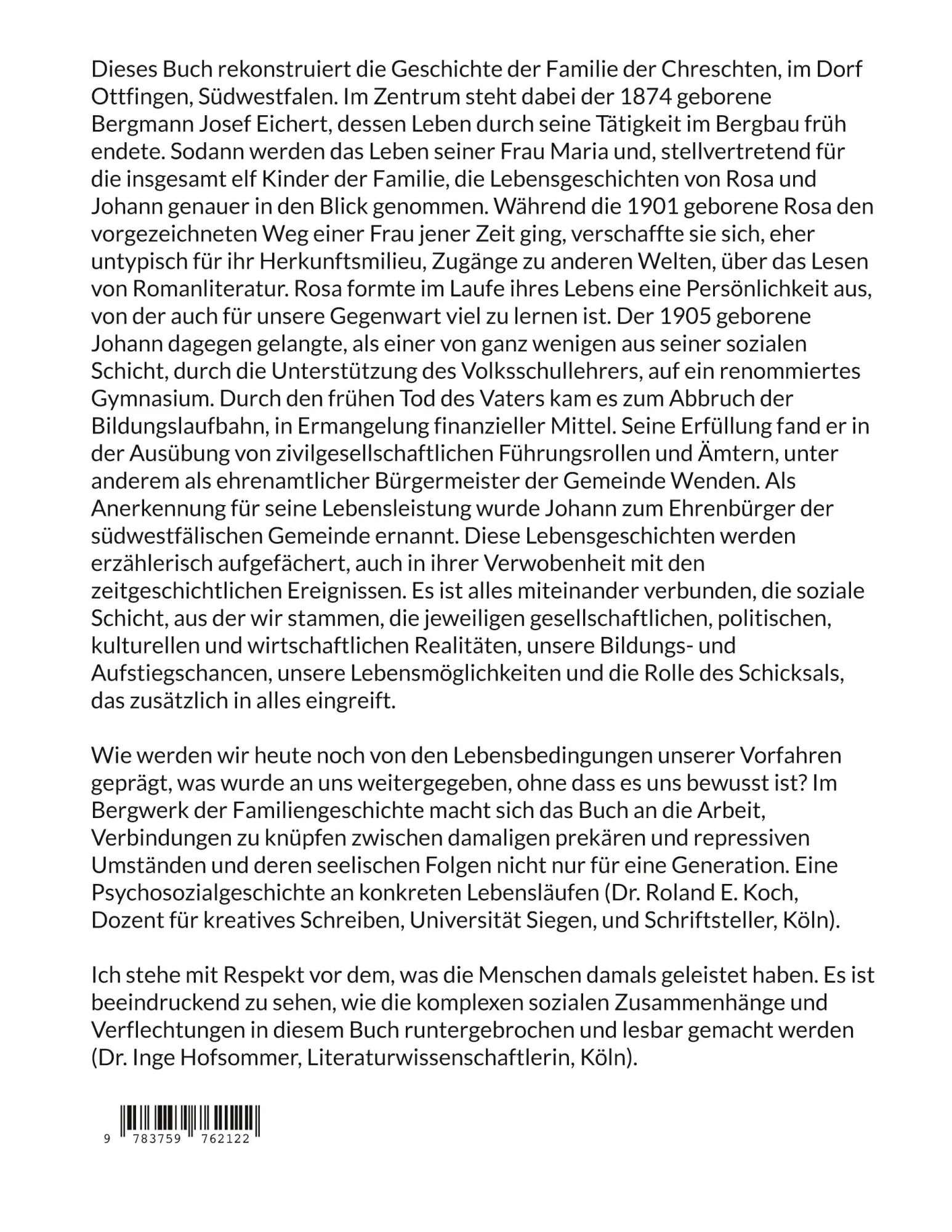 Rückseite: 9783759762122 | Soziale Schicht, Bildung und Schicksal | Joachim Bröcher (u. a.)
