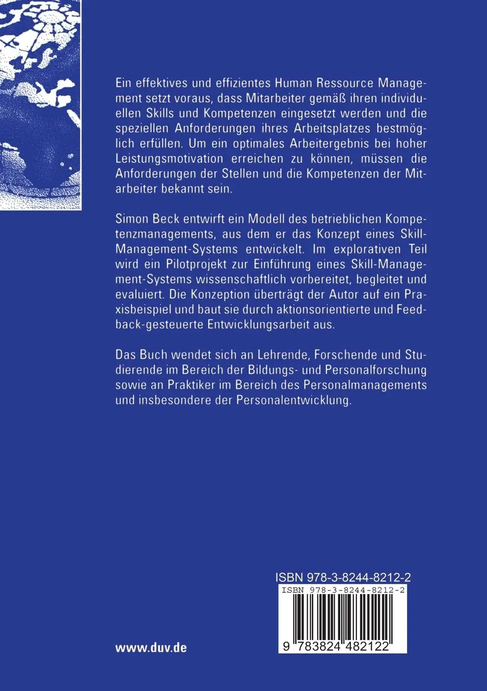 Rückseite: 9783824482122 | Skill-Management | Konzeption für die betriebliche Personalentwicklung