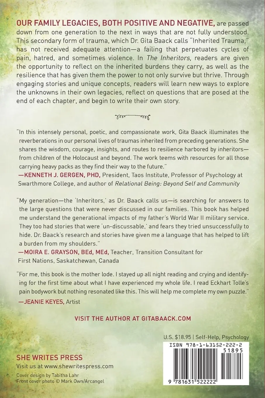 Rückseite: 9781631522222 | The Inheritors | Moving Forward from Generational Trauma | Baack