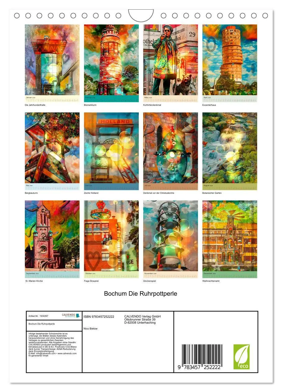 Bild: 9783457252222 | Bochum Die Ruhrpottperle (Wandkalender 2026 DIN A4 hoch), CALVENDO...