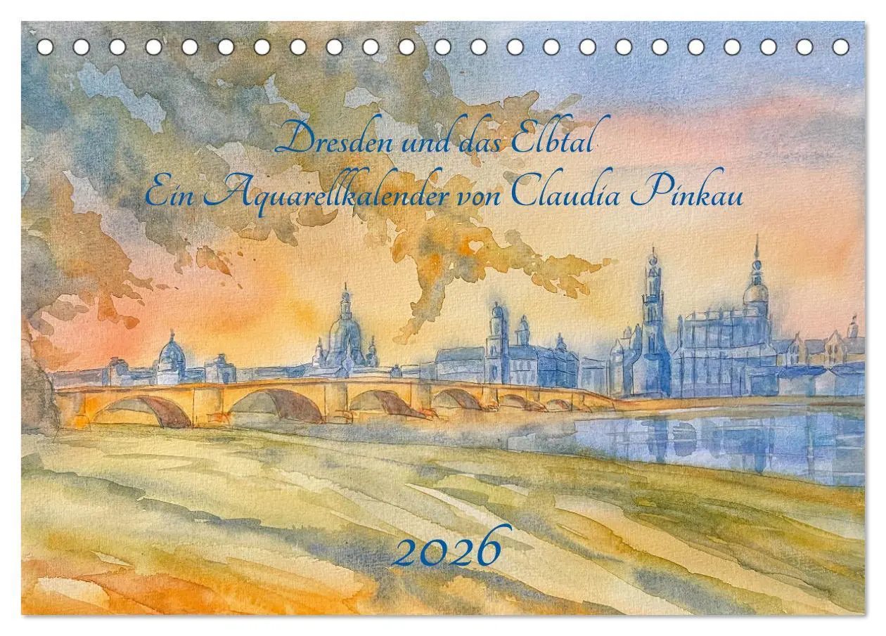 Cover: 9783457322222 | Dresden und das Elbtal - Ein Aquarellkalender von Claudia Pinkau...