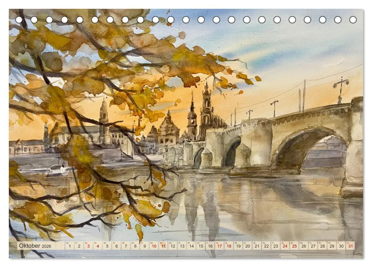 Bild: 9783457322222 | Dresden und das Elbtal - Ein Aquarellkalender von Claudia Pinkau...