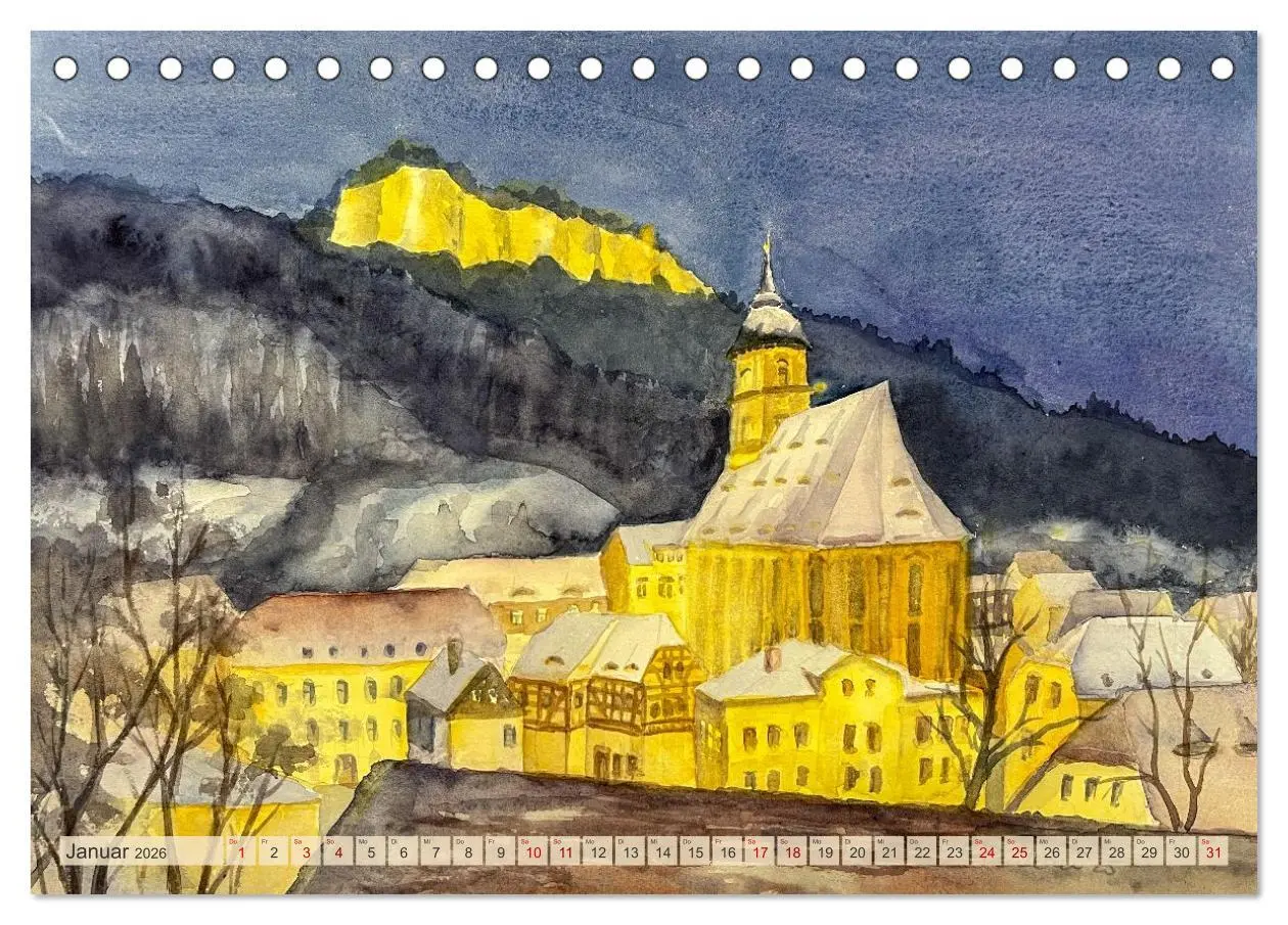 Bild: 9783457322222 | Dresden und das Elbtal - Ein Aquarellkalender von Claudia Pinkau...