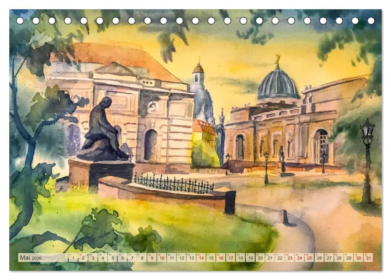 Bild: 9783457322222 | Dresden und das Elbtal - Ein Aquarellkalender von Claudia Pinkau...