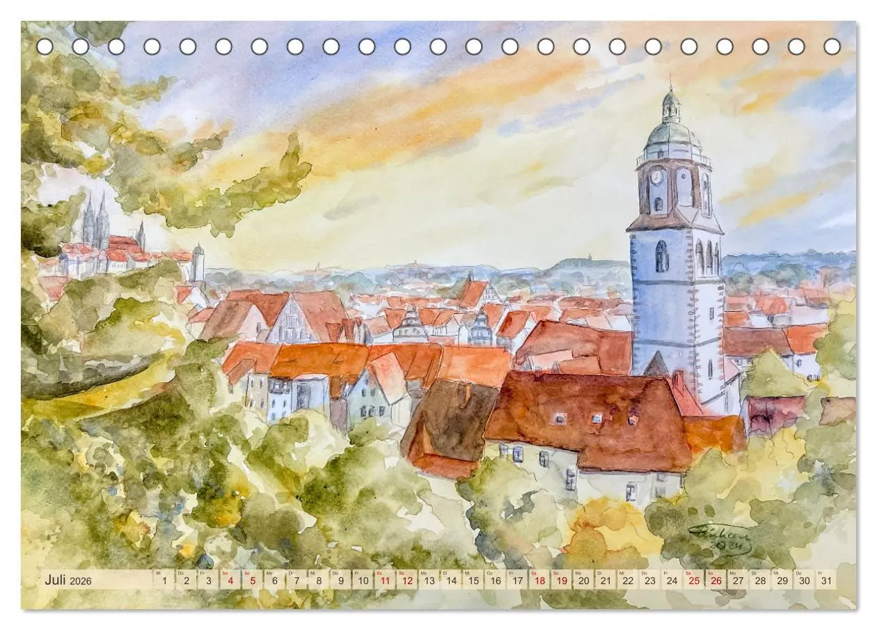 Bild: 9783457322222 | Dresden und das Elbtal - Ein Aquarellkalender von Claudia Pinkau...