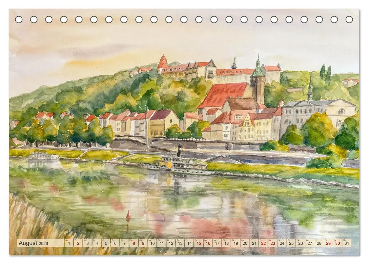 Bild: 9783457322222 | Dresden und das Elbtal - Ein Aquarellkalender von Claudia Pinkau...