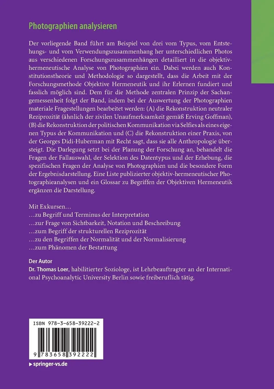 Rückseite: 9783658392222 | Photographien analysieren | Thomas Loer | Taschenbuch | xiv | Deutsch