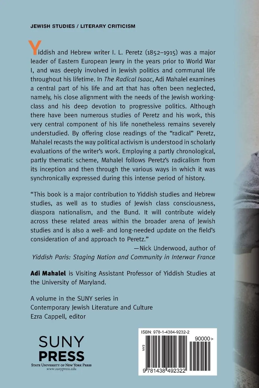 Rückseite: 9781438492322 | The Radical Isaac | I. L. Peretz and the Rise of Jewish Socialism