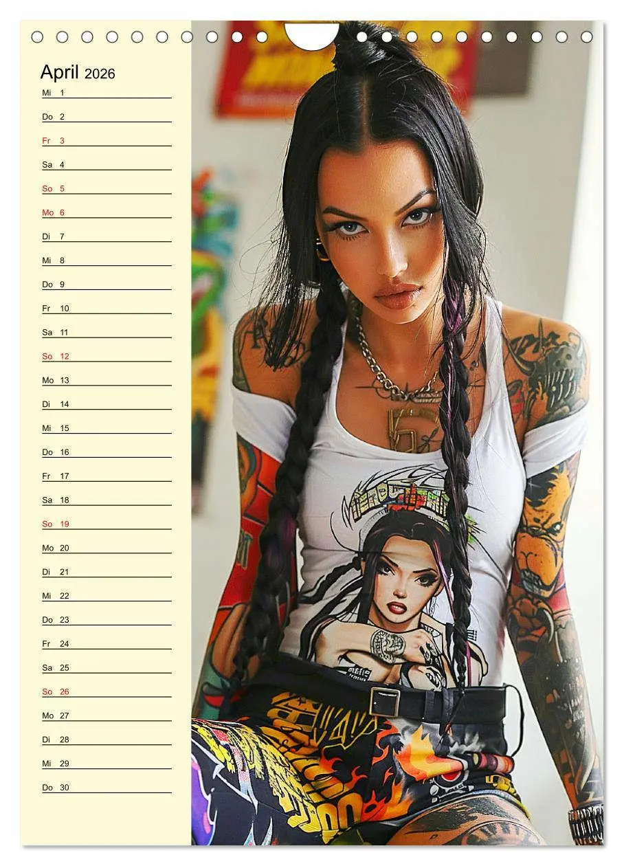 Bild: 9783516262322 | Coole Tatoo-Girls. Hübsch, modern und selbstbewusst (Wandkalender...