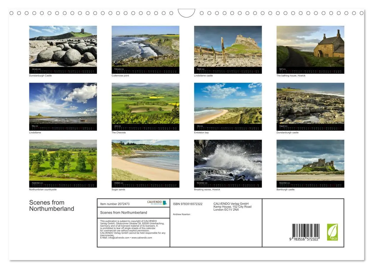 Bild: 9783516572322 | Scenes from Northumberland (Wall Calendar 2026 DIN A3 landscape),...