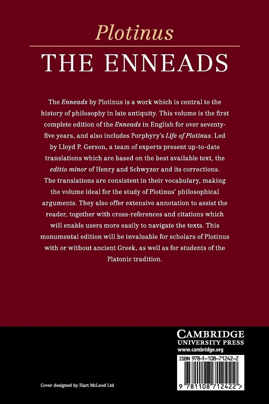 Rückseite: 9781108712422 | Plotinus | The Enneads | Lloyd P. Gerson | Taschenbuch | Englisch