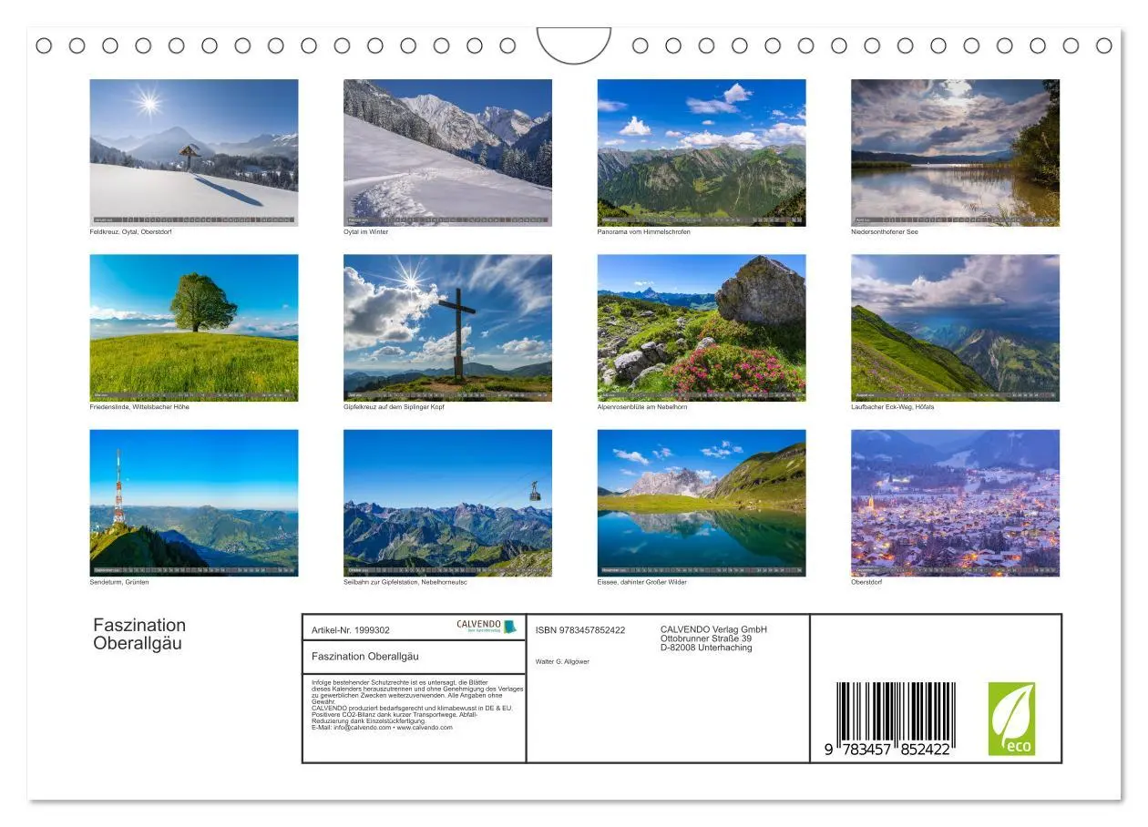 Bild: 9783457852422 | Faszination Oberallgäu (Wandkalender 2026 DIN A4 quer), CALVENDO...