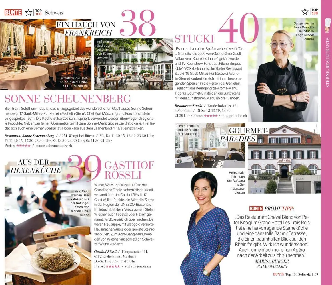 Bild: 9783982172422 | Bunte Top 100 Schweiz | Taschenbuch | 173 S. | Deutsch | 2022 | Burda