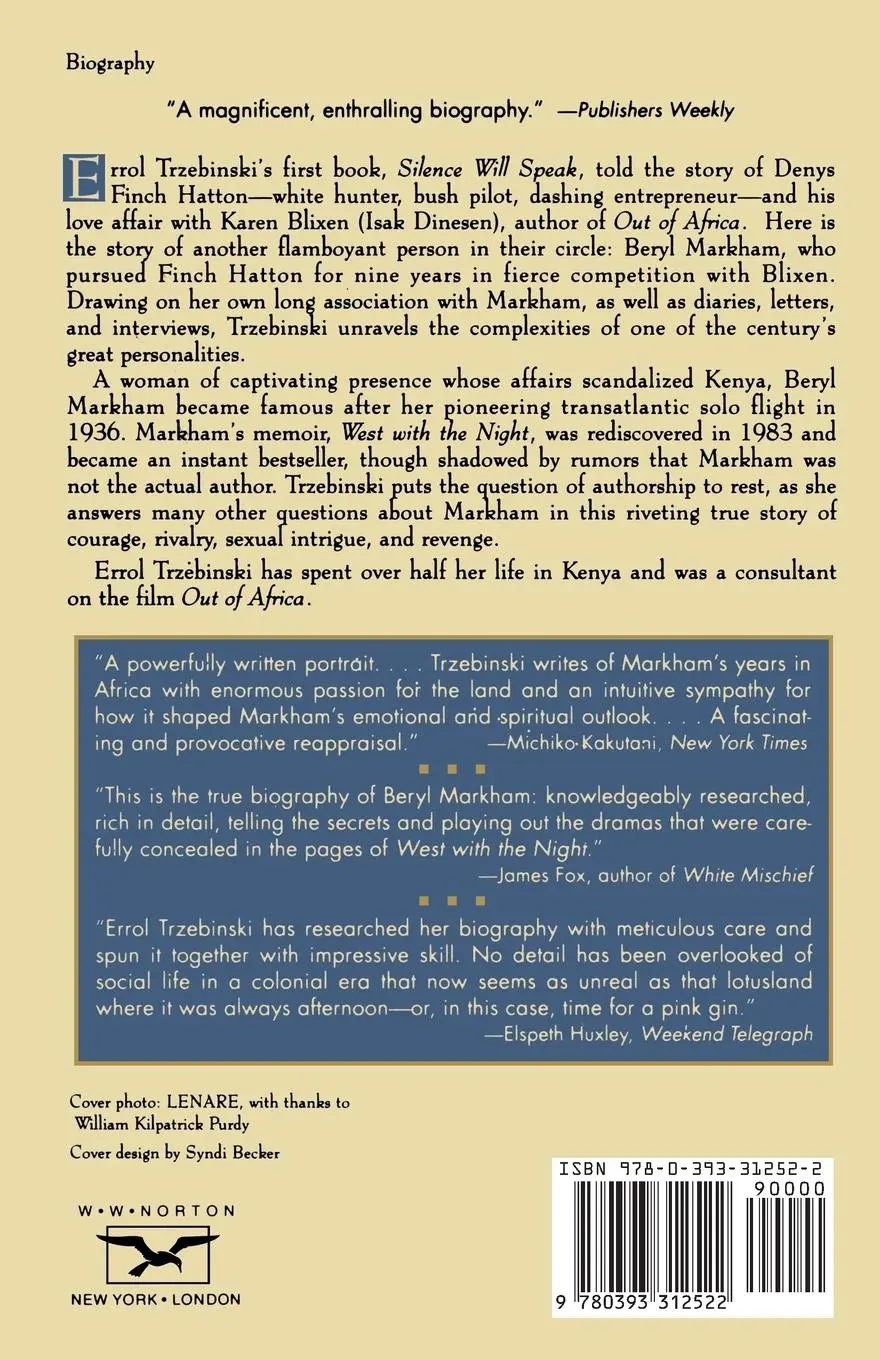 Rückseite: 9780393312522 | The Lives of Beryl Markham | Errol Trzebinski | Taschenbuch | Englisch