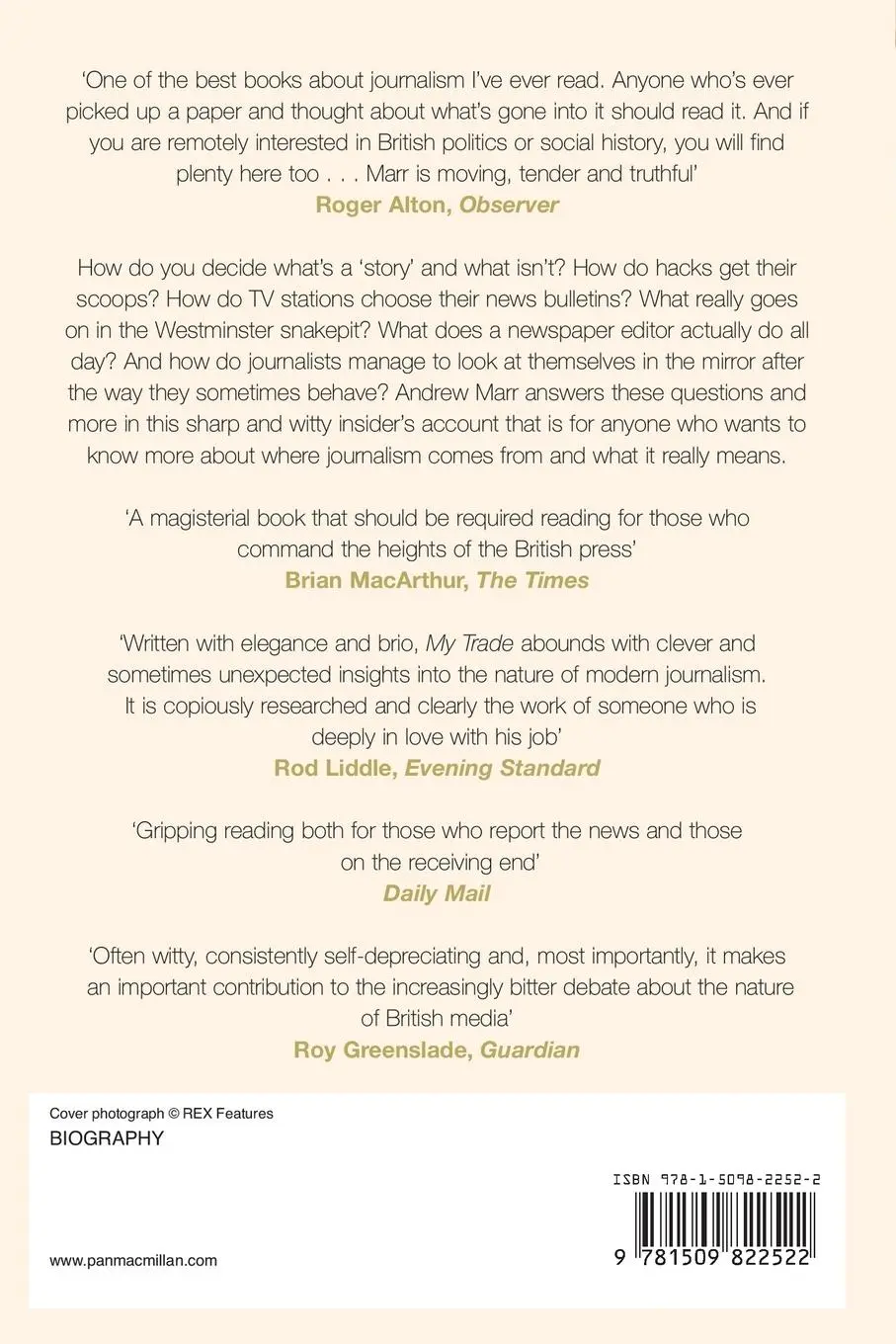 Rückseite: 9781509822522 | My Trade | A Short History of British Journalism | Andrew Marr | Buch