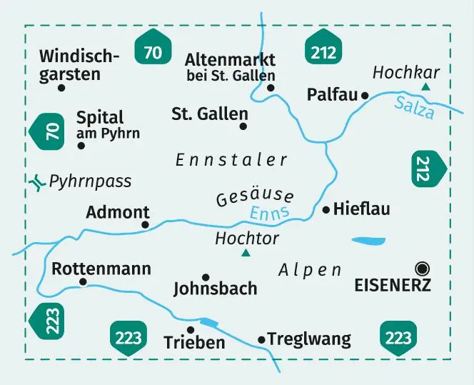 Bild: 9783991212522 | KOMPASS Wanderkarte 69 Gesäuse, Ennstaler Alpen, Pyhrnpass,...