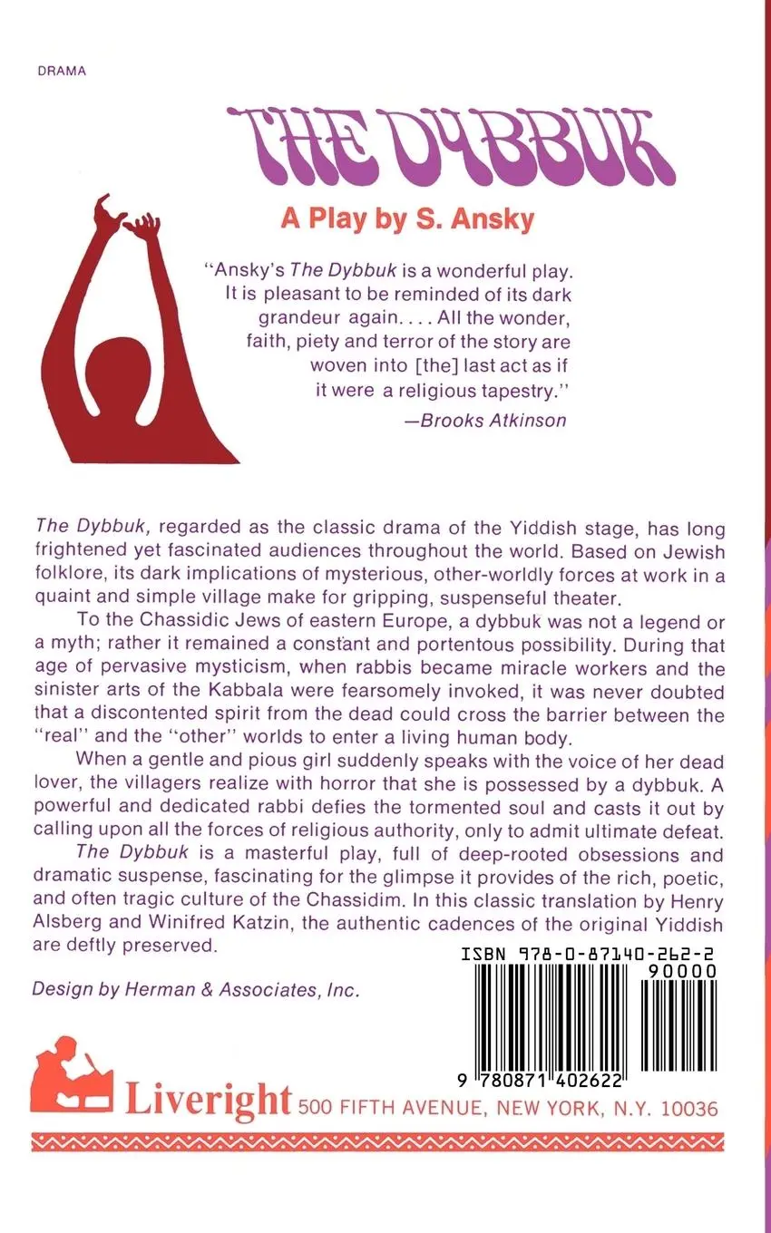 Rückseite: 9780871402622 | The Dybbuk | A Play in Four Acts | S. Ansky | Taschenbuch | Englisch
