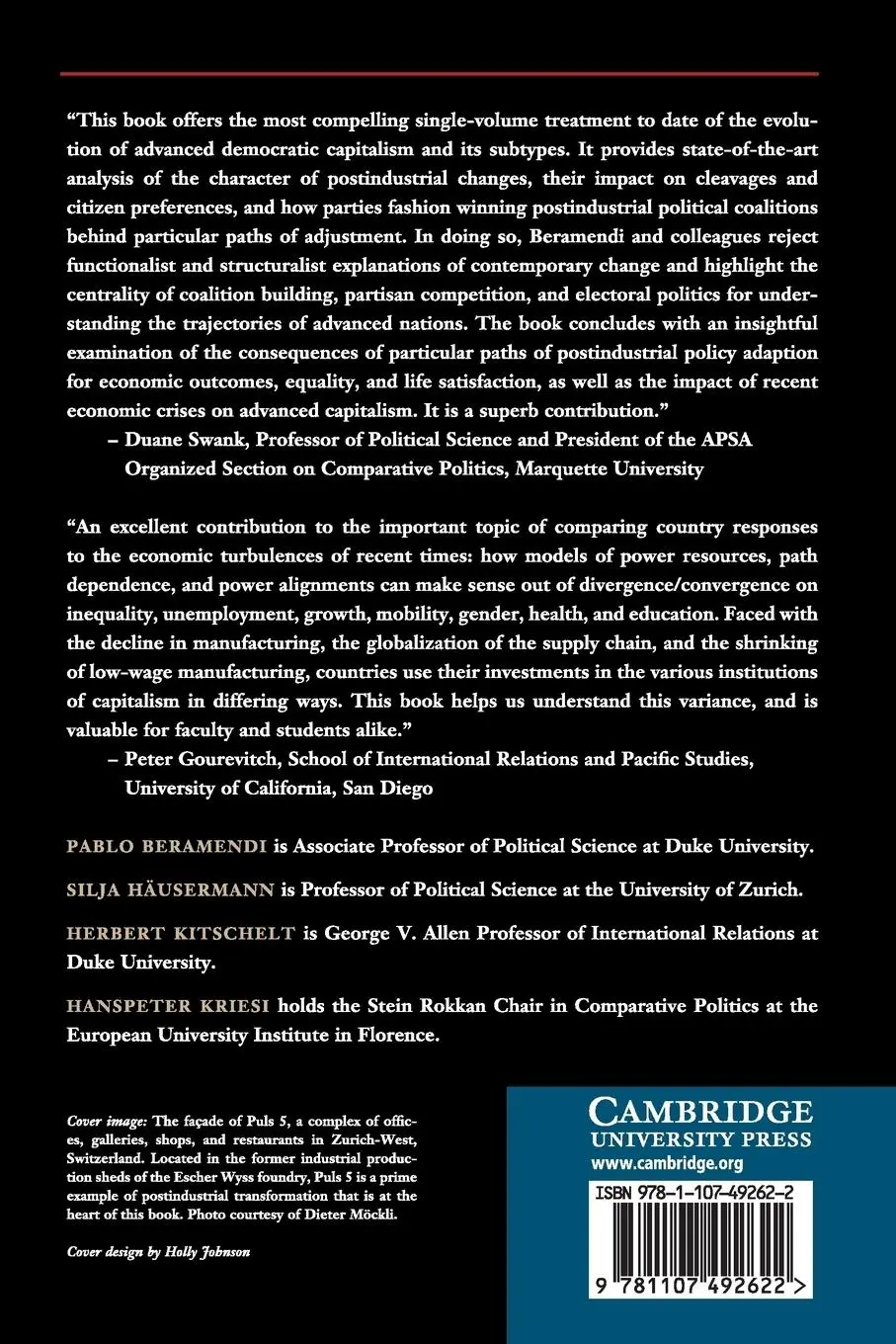 Rückseite: 9781107492622 | The Politics of Advanced Capitalism | Pablo Beramendi (u. a.) | Buch