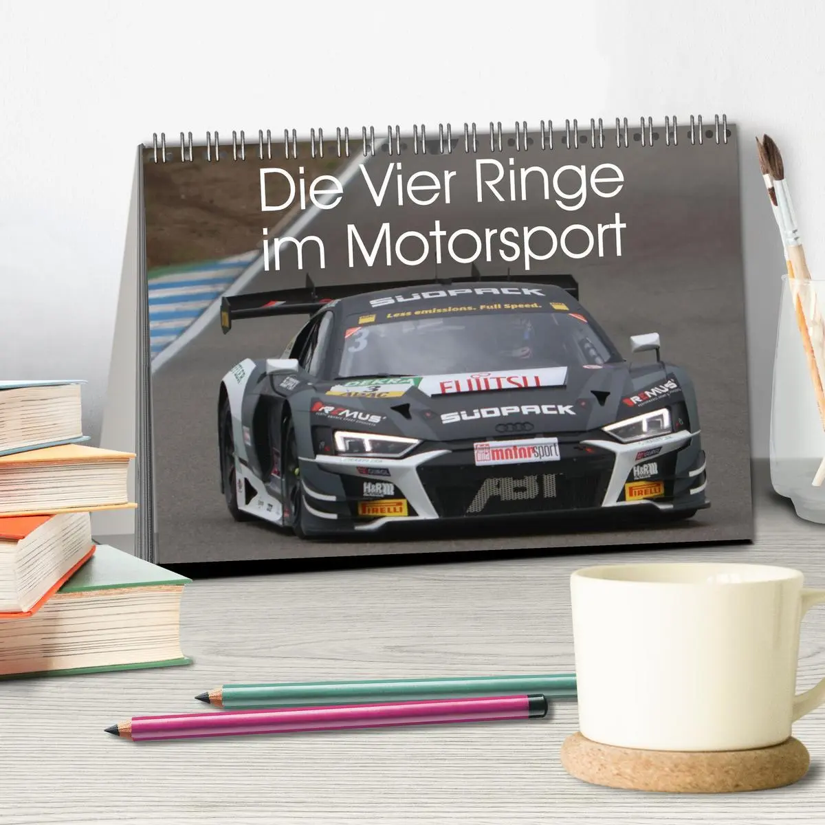 Bild: 9783516232622 | Die Vier Ringe im Motorsport (Tischkalender 2026 DIN A5 quer),...