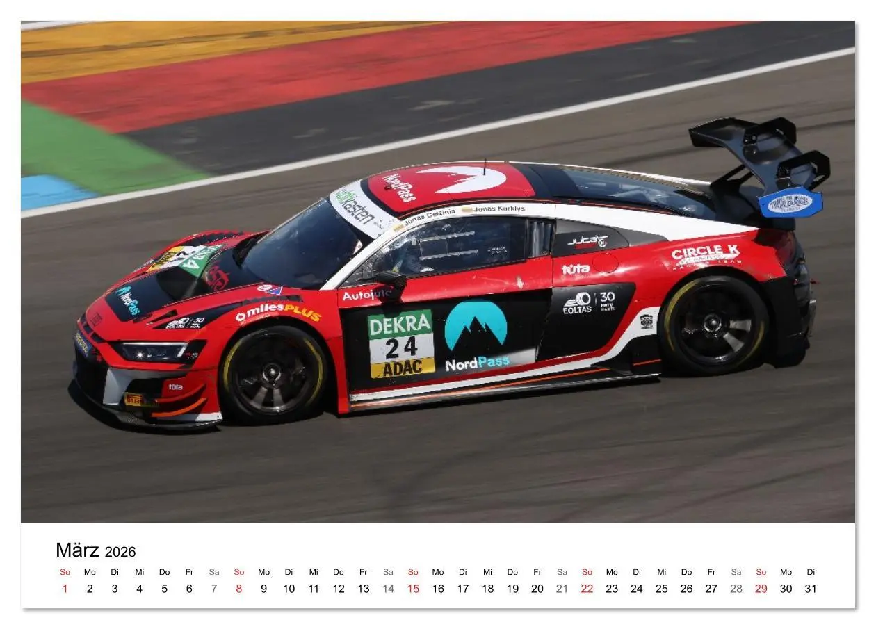 Bild: 9783516232622 | Die Vier Ringe im Motorsport (Tischkalender 2026 DIN A5 quer),...