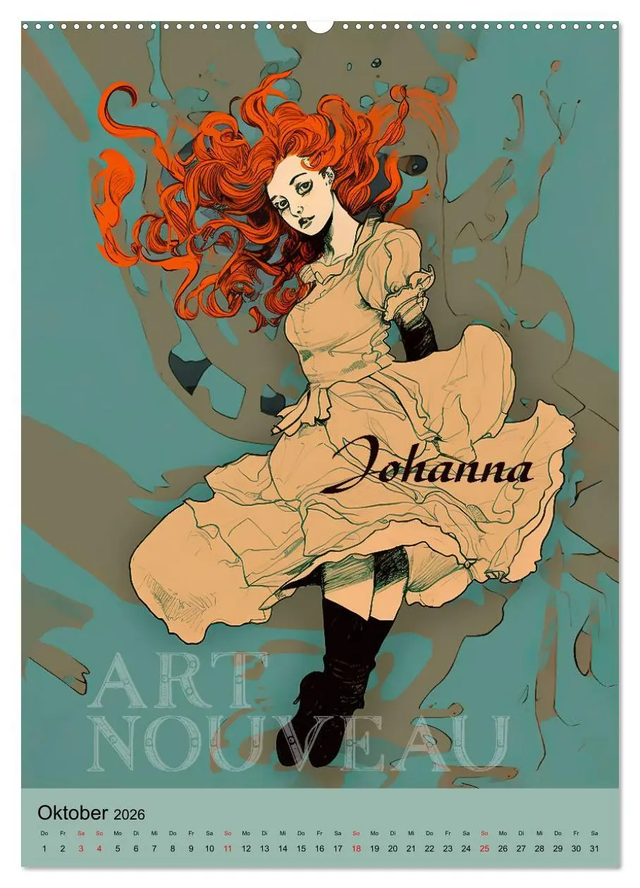 Bild: 9783516302622 | Art Nouveau - Galerie der Schönheiten (Wandkalender 2026 DIN A2...