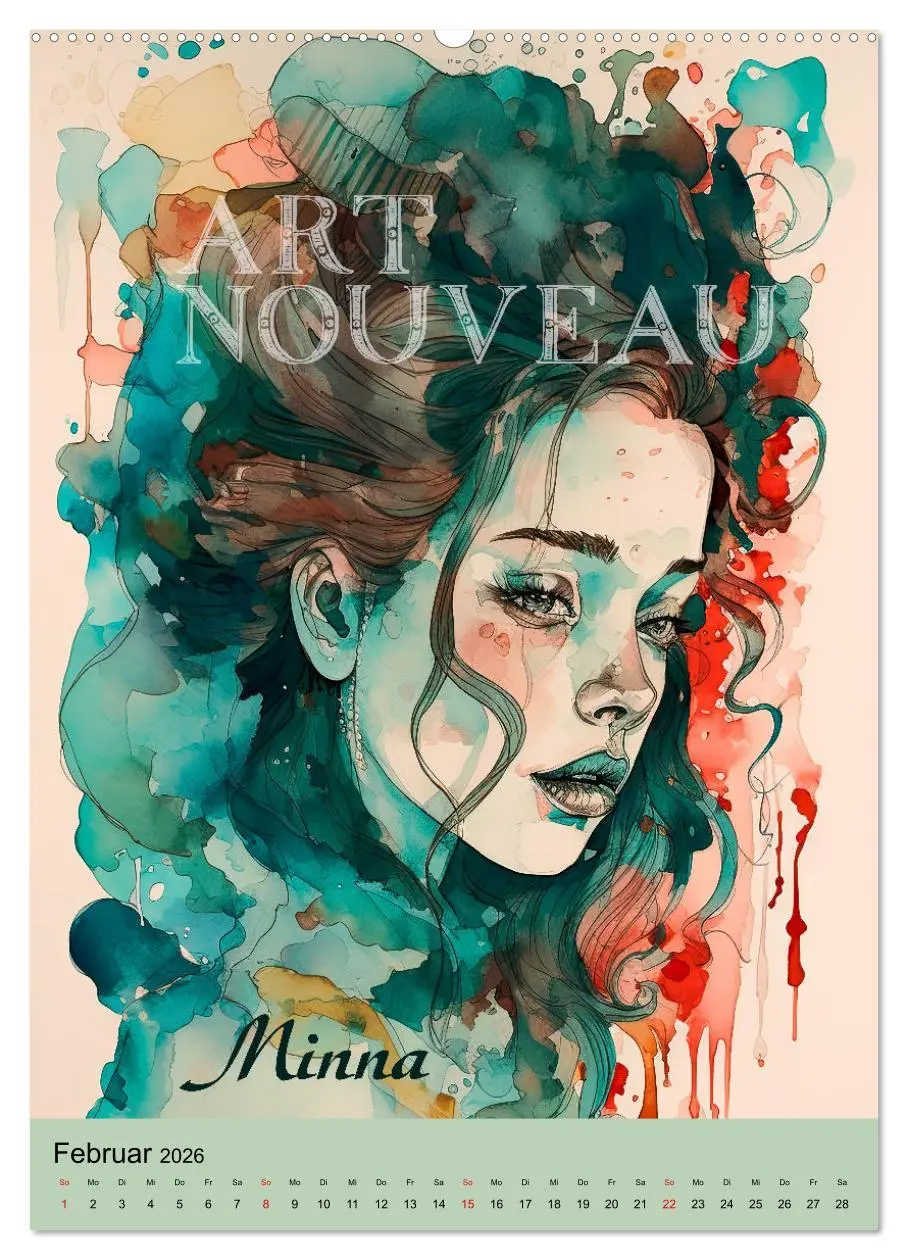 Bild: 9783516302622 | Art Nouveau - Galerie der Schönheiten (Wandkalender 2026 DIN A2...