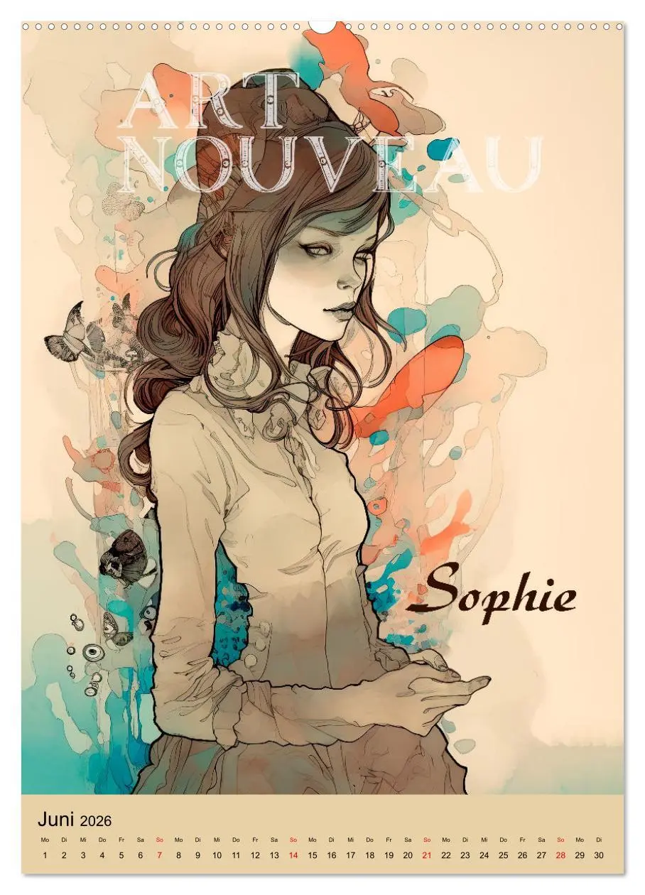 Bild: 9783516302622 | Art Nouveau - Galerie der Schönheiten (Wandkalender 2026 DIN A2...