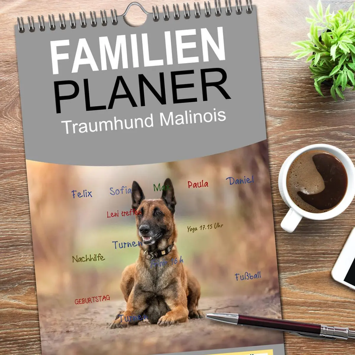 Bild: 9783516612622 | Familienplaner 2026 - Traumhund Malinois mit 5 Spalten...